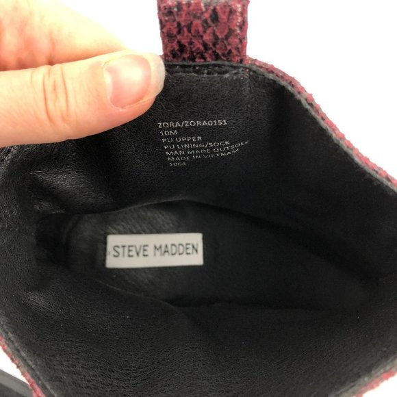 Steve Madden NWOT Zora Maroon snakeskin heeled western ankle boots size 10 - Picture 4 of 14